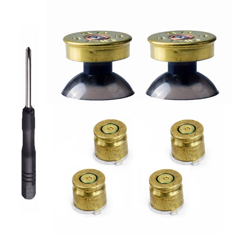 PS4 Gold Bullet Button Set for PlayStation 4 Controller (Analog Sticks / Action)